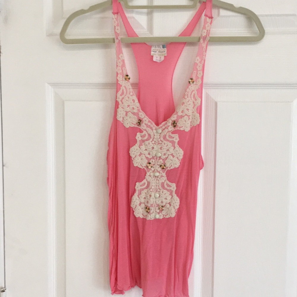 Free people pink intimate top tank camisole small